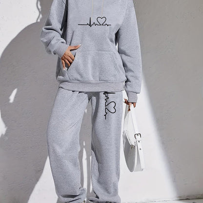 Zweiteiler Cozy – Fleecegefütterter Hoodie & Joggin