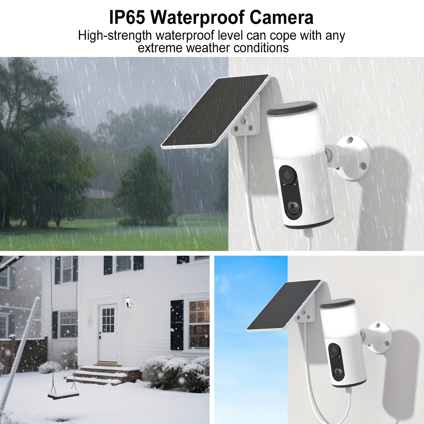 Kabellose Solar-Outdoor-Kamera mit Flutlicht, Farb-Nachtsicht, 2-Wege-Audio, Bewegungsalarm, Alexa-kompatibel, Cloud-Speicher – ANRAN WLAN-Kamera - FUXLShop