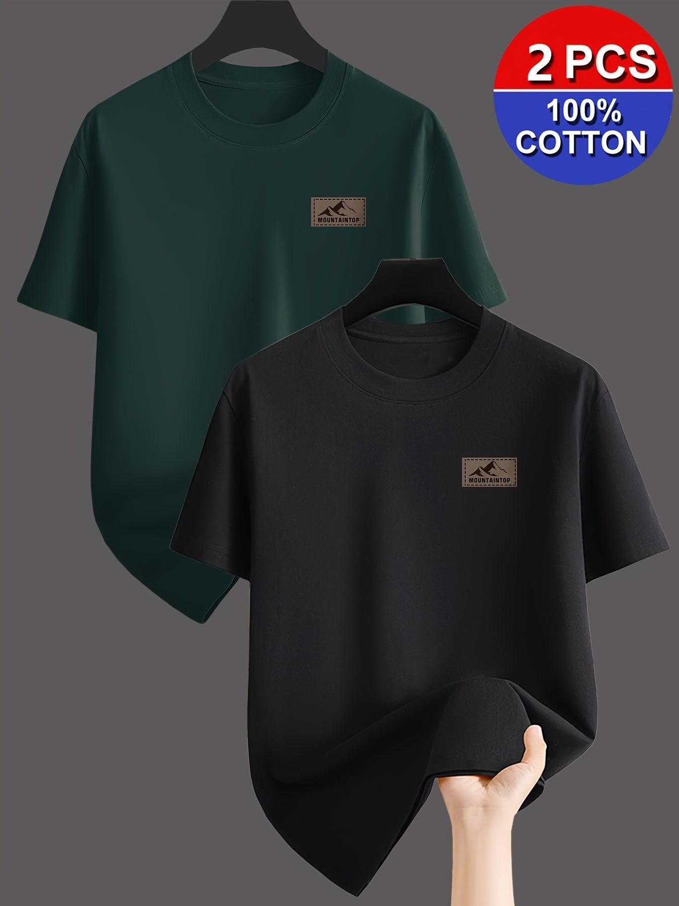 2er-Pack T-Shirts Rundhals, 100% Baumwolle, Kurzarm – Casual Basic, XS–XXXL