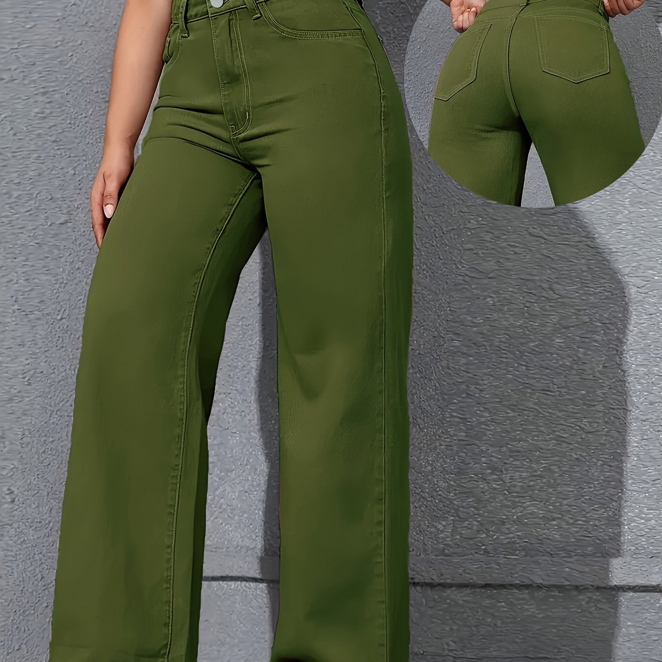 Damen Straight-Leg Hose - Farbvariante Army Green