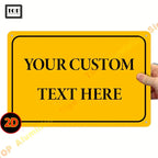 Personalisiertes 2d-wandschild aluminium 20x30 cm in leuchtendem gelb mit individuell bedrucktem schwarzem text