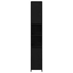 Badezimmer Hochschrank Schwarz Eiche 45cm – Modern mit verstellbaren Regalen - FUXLShop