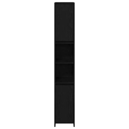 Badezimmer Hochschrank Schwarz Eiche 45cm – Modern mit verstellbaren Regalen - FUXLShop