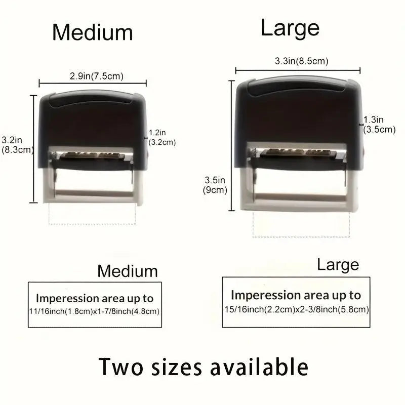Schwarzer personalisierter adressstempel mit silberner metallbasis in mittel und groß online bestellen als geschenkideen