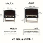 Schwarzer personalisierter adressstempel mit silberner metallbasis in mittel und groß online bestellen als geschenkideen