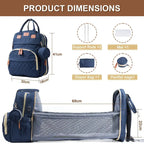 Navyblauer grovy eltern-rucksack multifunktionale wickeltasche mit beigen akzenten aus leder online bestellen
