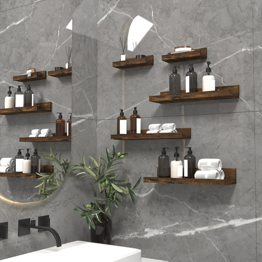 5er-Set Schwebende Wandregale Holz Rustikal Modern Farmhouse Schwerlast Badezimmer Küche