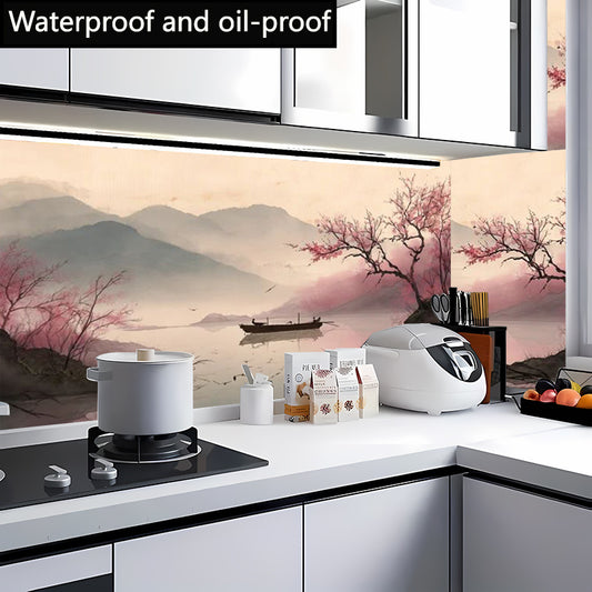 Selbstklebende Kirschblüten-Tapete XXL – Ölabweisend & Hitzebeständig für Küche & Wohnzimmer
