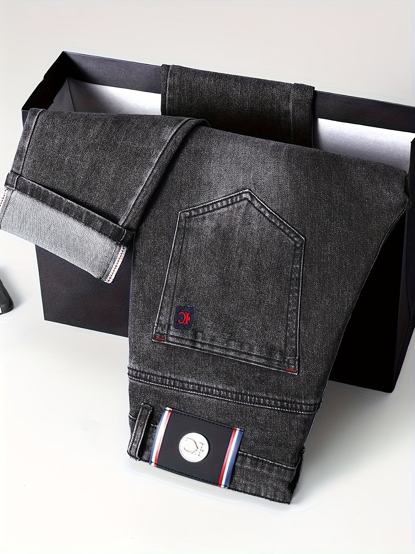 Herren Business-Jeans mit geradem Schnitt und Stretch-Komfort – Farbe Blau