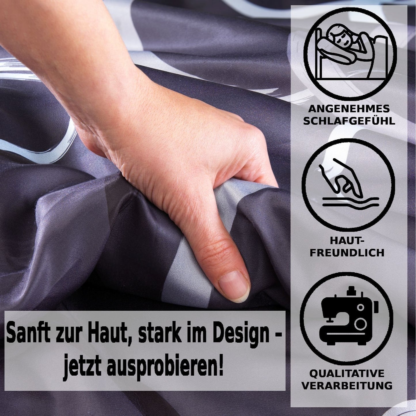 Bettwäsche-Set 135x200 4-teilig – Allergikerfreundlich – Spannbettlaken 135x200 & Kissenbezug 80x80 | Modern & Hochwertig