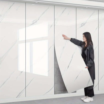 3D Marmor Tapetenrolle – Selbstklebender Schaumstoff-Sticker mit Alufolie, wasserfest & abnehmbar – Für Küche, Bad, Schlafzimmer & Möbeloberflächen - FUXLShop