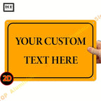 Personalisiertes 2d-wandschild aluminium in leuchtend gelb mit schwarz individuell bedruckt und rostfrei 20x30 cm
