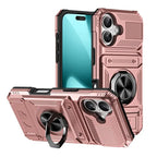 Stoßfeste handyhülle in rosegold mit schwarzer metallhalterung und dual-kartenslot für iphone 11 bis 17 pro max online bestellen