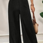 Damenmode - Damenmode – Elegante Damen-Schlaghose Wide Leg – Einfarbig, Ganzjährig | FUXLShop