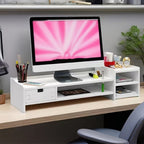 Ergonomischer Monitor-Ständer mit Stauraum – MDF, platzsparend, Homeoffice & Büro