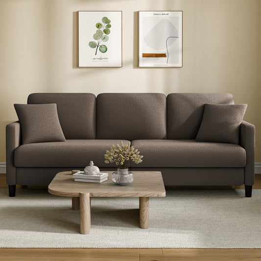 3-Sitzer Teddy Fleece Sofa – Retro Mid-Century Design mit Polsterung für Wohnzimmer