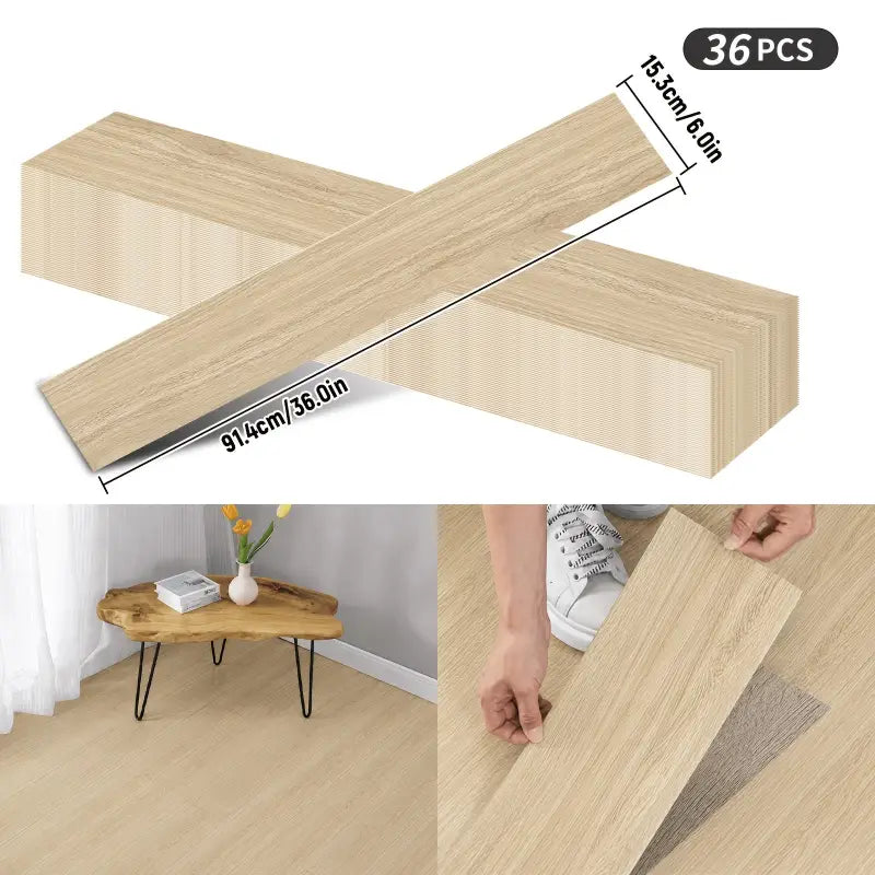 36 tlg selbstklebende vinyl bodenplatten in holzoptik beige pvc 1 2 mm 5 03 m² online bestellen geschenkideen