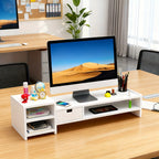 Ergonomischer Monitor-Ständer mit Stauraum – MDF, platzsparend, Homeoffice & Büro