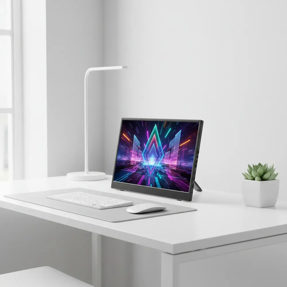 15,6 Zoll Portabler Monitor mit integriertem Standfuß – 1080P FHD IPS, 60Hz, USB-C – FUXLShop