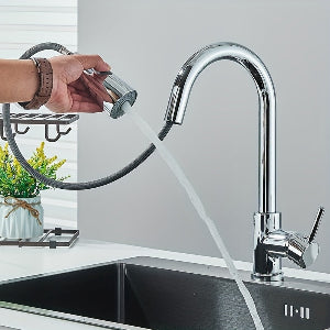 Kitchen Faucet Faucet Kitchen Faucet Single Hand Faucets Kitchen Sink Faucets Kitchen Faucet with Pull-down Nozzle Sink Faucet - FUXLShop