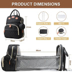Schwarzer grovy eltern-rucksack mit steppstoff rosegold akzenten und multifunktionaler wickeltasche mit klappbarem wickelmatte online bestellen