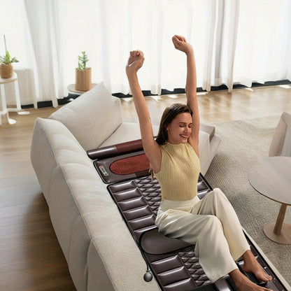Dhovtcy Ganzkörper-Massage-Matratze mit Vibration & Wärme, Multi-Zonen Massageauflage für Rücken & Nacken