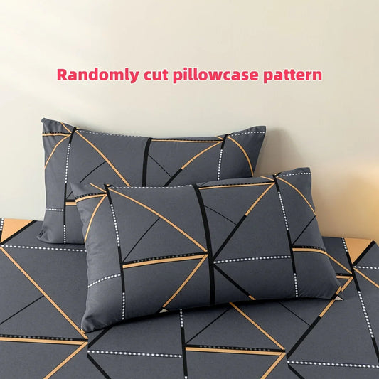 Bettwäsche-Set 3-teilig Polyester - Weiche Bettlaken-Garnitur mit Spannbettlaken & 2 Kissenbezügen für Schlafzimmer & Hotel - FUXLShop