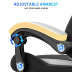 Gaming Stuhl Ergonomisch mit Fußstütze - Höhenverstellbarer Bürostuhl mit Lendenkissen & Kopfstütze für PC & Gaming - FUXLShop
