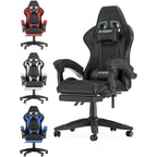 Gaming Stuhl Ergonomisch mit Fußstütze - Höhenverstellbarer Bürostuhl mit Lendenkissen & Kopfstütze für PC & Gaming - FUXLShop