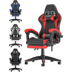 Gaming Stuhl Ergonomisch mit Fußstütze - Höhenverstellbarer Bürostuhl mit Lendenkissen & Kopfstütze für PC & Gaming - FUXLShop