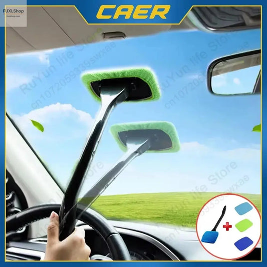 Autofenster-Reiniger-Bürstenset – Mikrofaser-Windschutzscheiben-Reinigungstool mit langem Griff, wiederverwendbar - FUXL-Shopify 