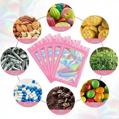 FUXL 50 Stück Wiederverschließbare Alufolie & Mylar Beutel – Frischhaltebeutel für Lebensmittel, Schmuck & Mehr - FUXL-Shopify 