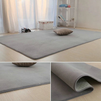 Rutschfeste Haarteppiche aus Fell für Wohnzimmer, einfarbig, dicker Samt, pelzige Bodenmatte, rosa, flauschige Teppiche für Kinder, moderne Heimdekoration - FUXL-Shopify 