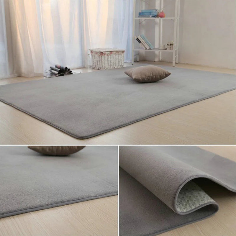 Rutschfeste Haarteppiche aus Fell für Wohnzimmer, einfarbig, dicker Samt, pelzige Bodenmatte, rosa, flauschige Teppiche für Kinder, moderne Heimdekoration