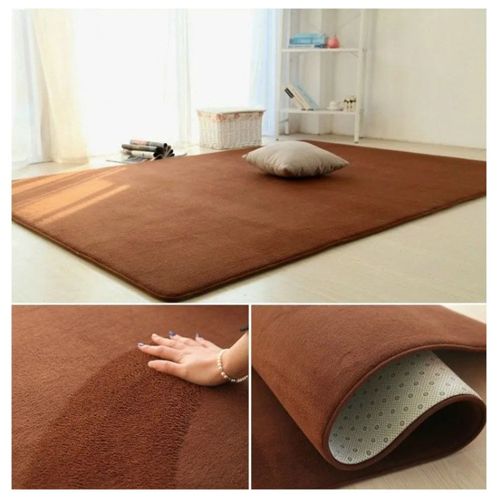 Rutschfeste Haarteppiche aus Fell für Wohnzimmer, einfarbig, dicker Samt, pelzige Bodenmatte, rosa, flauschige Teppiche für Kinder, moderne Heimdekoration