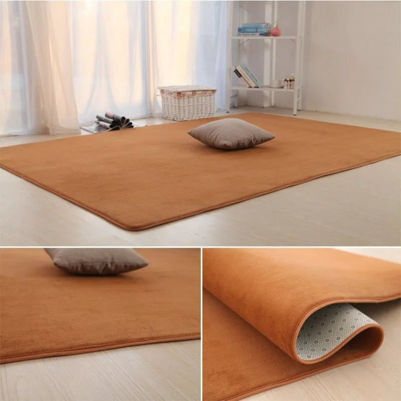 Rutschfeste Haarteppiche aus Fell für Wohnzimmer, einfarbig, dicker Samt, pelzige Bodenmatte, rosa, flauschige Teppiche für Kinder, moderne Heimdekoration