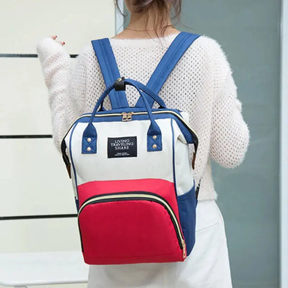Large Capacity Canvas Mommy Bag Multifunctional Baby Bottle Thermal Insulation Travel Storage Bag Fashion Mommy Bag Hanging Bag - FUXL-Shopify