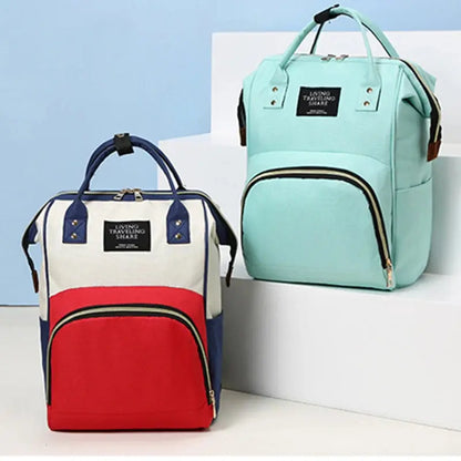 Large Capacity Canvas Mommy Bag Multifunctional Baby Bottle Thermal Insulation Travel Storage Bag Fashion Mommy Bag Hanging Bag - FUXL-Shopify