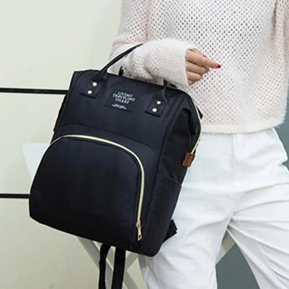 Large Capacity Canvas Mommy Bag Multifunctional Baby Bottle Thermal Insulation Travel Storage Bag Fashion Mommy Bag Hanging Bag - FUXL-Shopify