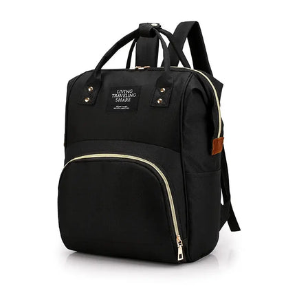 Large Capacity Canvas Mommy Bag Multifunctional Baby Bottle Thermal Insulation Travel Storage Bag Fashion Mommy Bag Hanging Bag - FUXL-Shopify