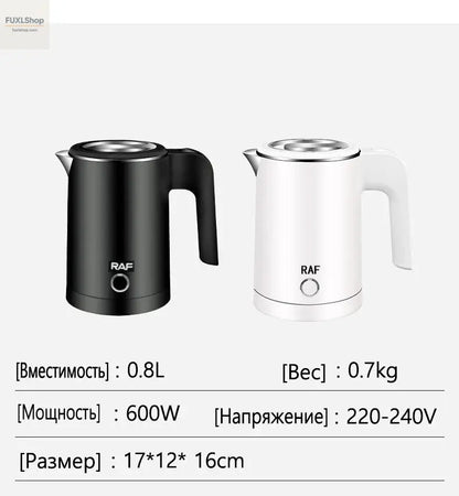 RAF Reise-Wasserkocher 0.8L – Edelstahl, schnelles Aufkochen & automatische Abschaltung für Hotel, Reise & Zuhause - FUXL-Shopify 