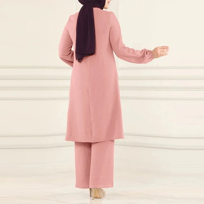 Muslimisches Damen-Set Langarm Bluse & Weite Hose | Modest Fashion