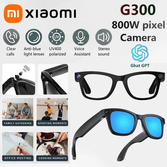 Xiaomi G300 Smart AI Brille 800W Pixel AI Schießen Kamera HD Foto Video Sprachanruf Übersetzung Wasserdichte Bluetooth AI Brille - FUXL - Shopify
