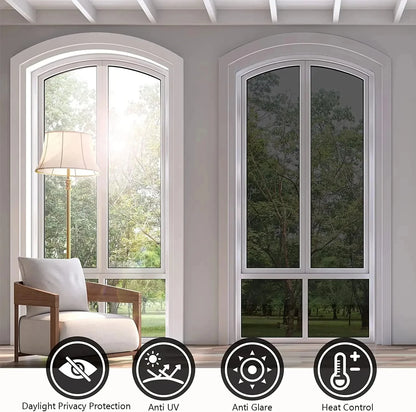 Fenster-Sichtschutzfolie 60–90 cm – Einweg-Spiegelfolie aus Vinyl, nicht klebend, Anti-Look & UV-Schutz – Glasaufkleber als Rolle für Zuhause & Büro
