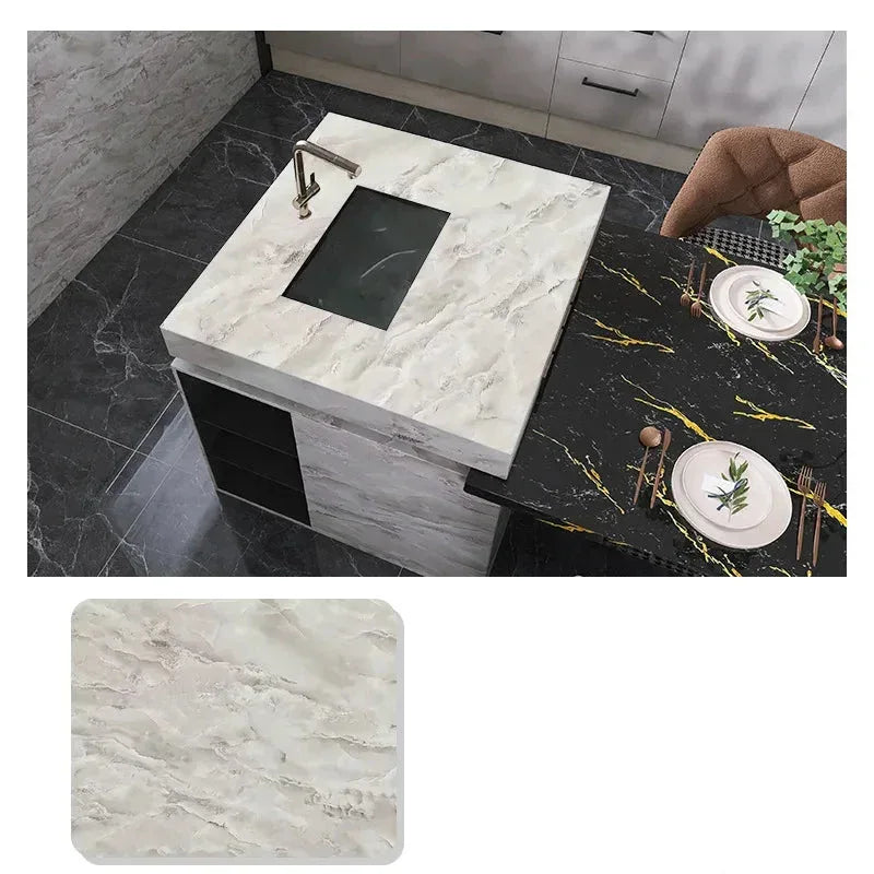 Wasserdichte Marmor Vinylfolie 60cm - Selbstklebende Tapete für Bad & Küche - FUXLShop