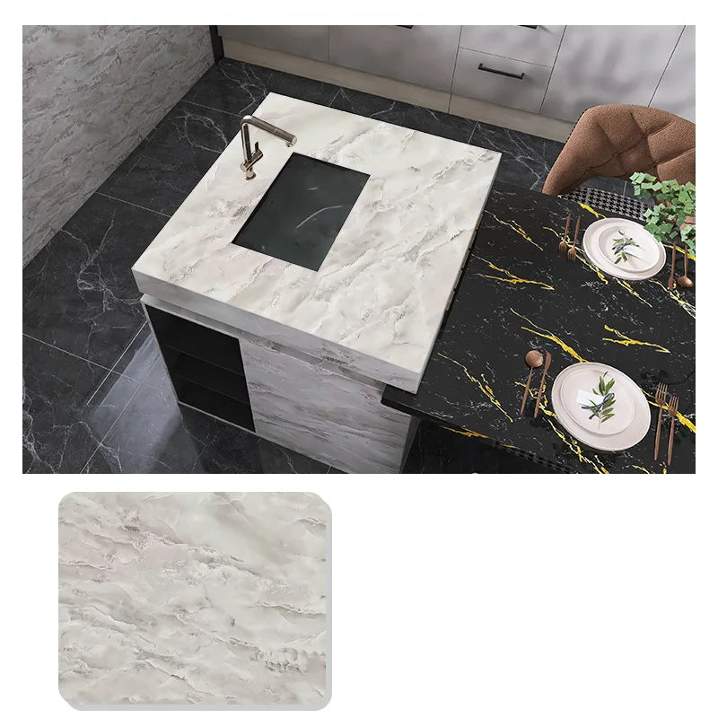Wasserdichte Marmor Vinylfolie 60cm - Selbstklebende Tapete für Bad & Küche