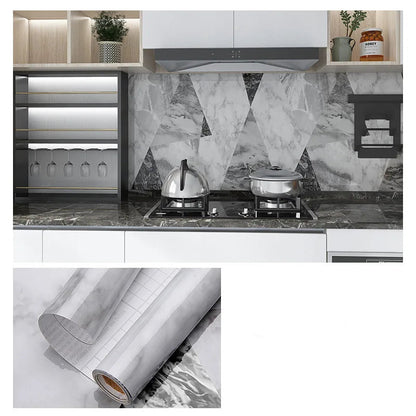 Wasserdichte Marmor Vinylfolie 60cm - Selbstklebende Tapete für Bad & Küche