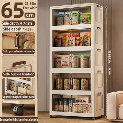 45/55/65 cm Länge, zusammenklappbarer Multifunktions - Aufbewahrungsschrank, Kleinigkeiten - Schrank, großes Fassungsvermögen, staubdichter Kleiderschrank - FUXL - Shopify