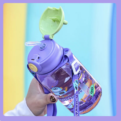 1PC Kinder Wasser Schnabeltasse Kinder Wasserflasche mit Strohhalm und Griff Tragbare Trinkflasche Tasse Kinder - FUXL-Shopify 