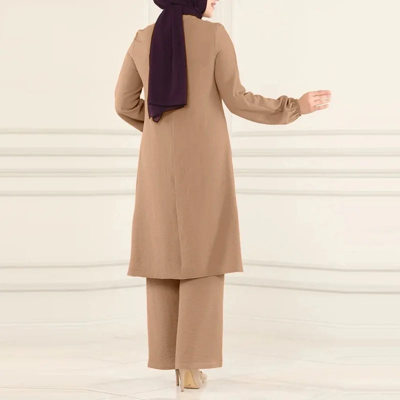 Muslimisches Damen-Set Langarm Bluse & Weite Hose | Modest Fashion